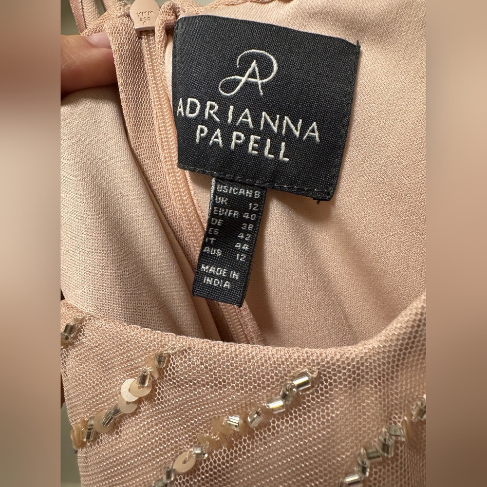 Adrianna Papell Cream Sequin Embellished Maxi Dress - Picture 3 of 4